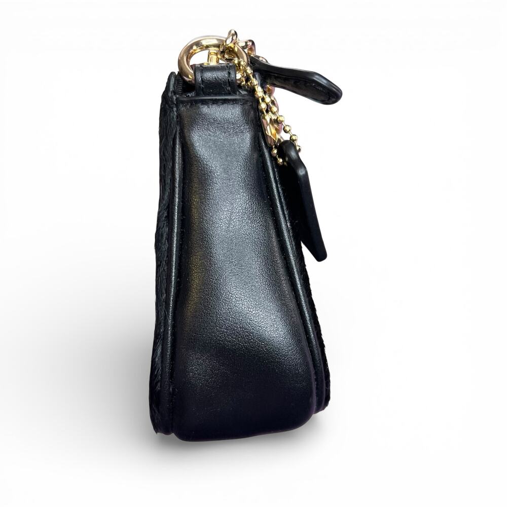 RARE Coach Large Wristlet 19 Black Haircalf Leather Chain Clutch Bag F64583 EUC - Picture 8 of 14